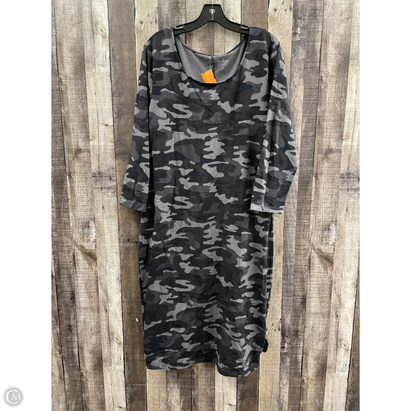 Dress Casual Midi By Soho Apparel In Camouflage Print, Size: Xxl