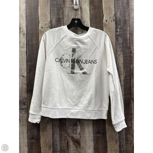 Sweatshirt Crewneck By Calvin Klein In White, Size: Xs