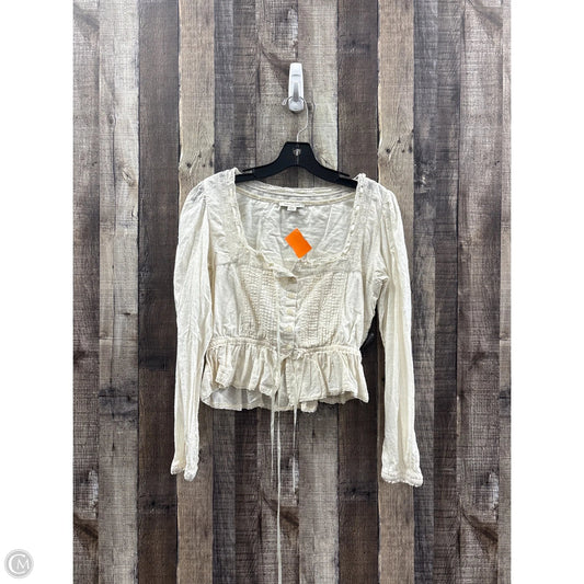 Top Long Sleeve By American Eagle In Beige, Size: S