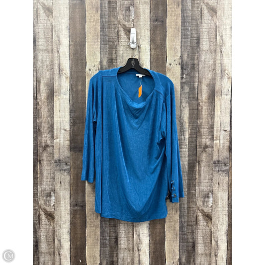 Tunic Long Sleeve By Chicos In Blue, Size: Xl
