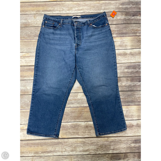 Jeans Straight By Levis In Blue Denim, Size: 22