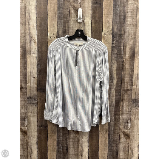 Top Long Sleeve By Loft In Striped Pattern, Size: 2x