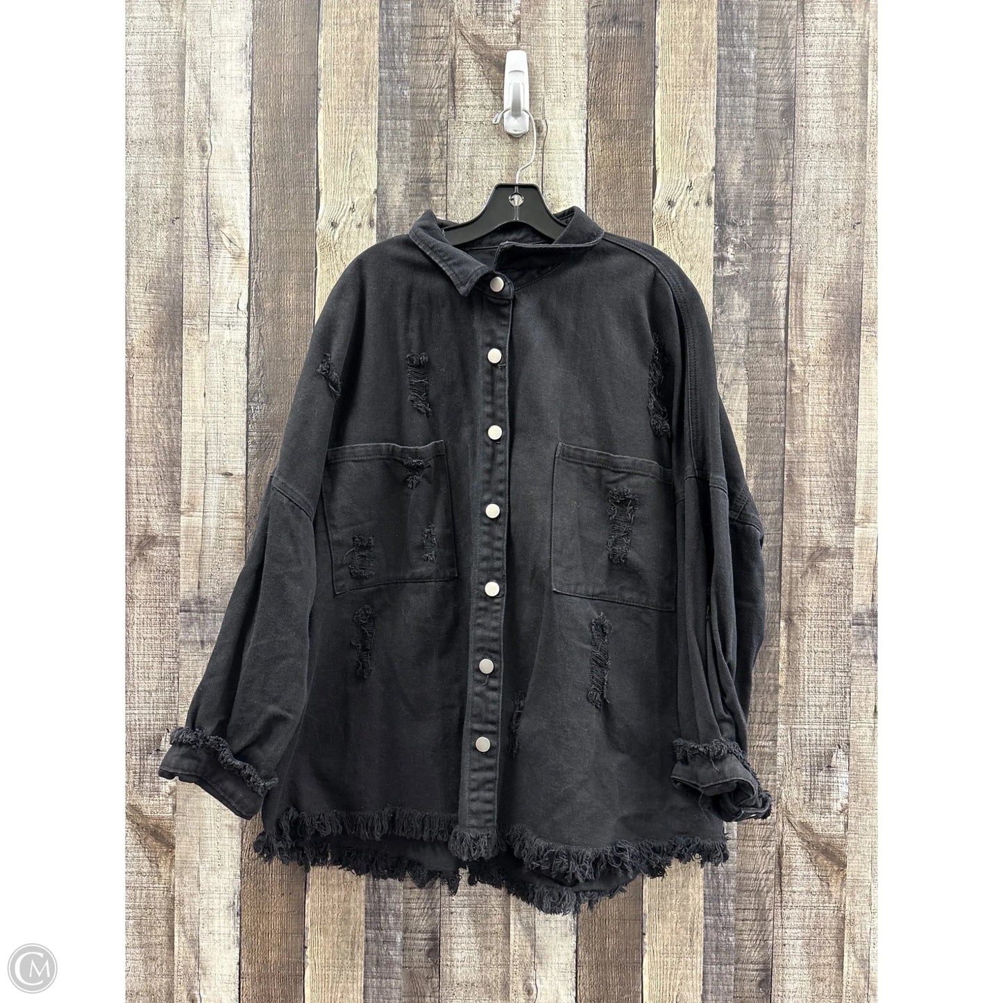 Jacket Denim By Cme In Black, Size: 2x