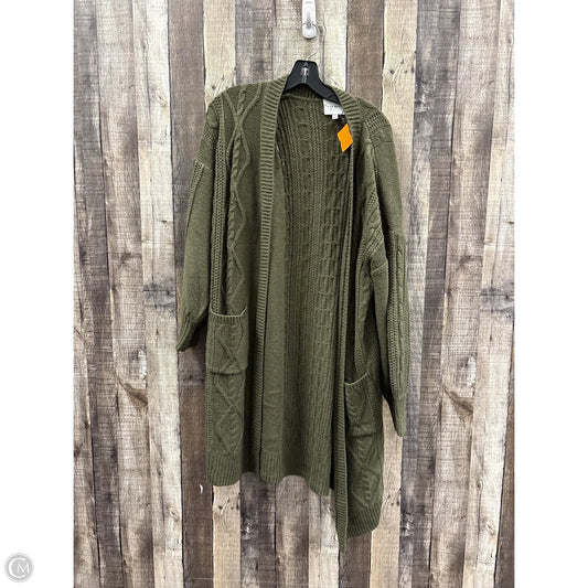 Sweater Cardigan By Pink Rose In Green, Size: Xl