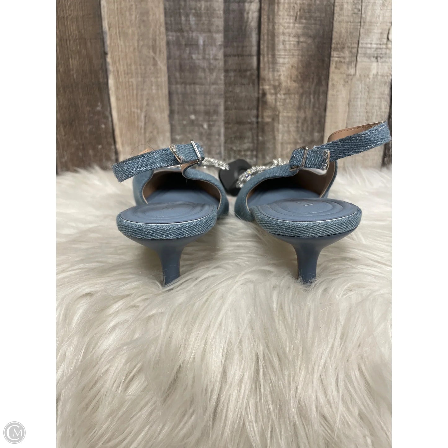 Shoes Heels Kitten By Bcbgeneration In Blue Denim, Size: 8