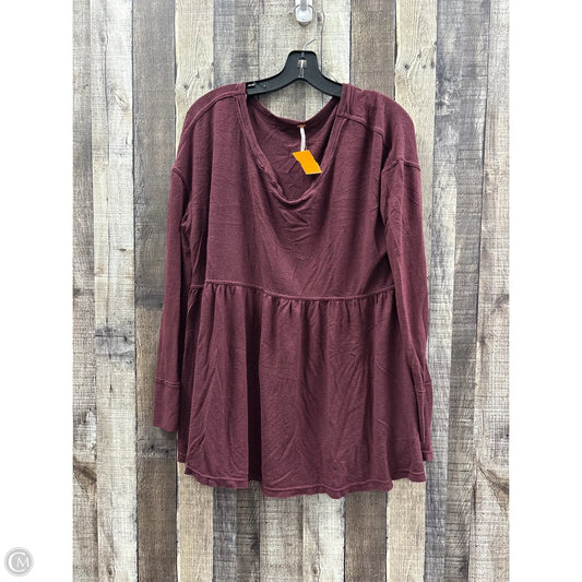 Top Long Sleeve By Free People In Maroon, Size: M
