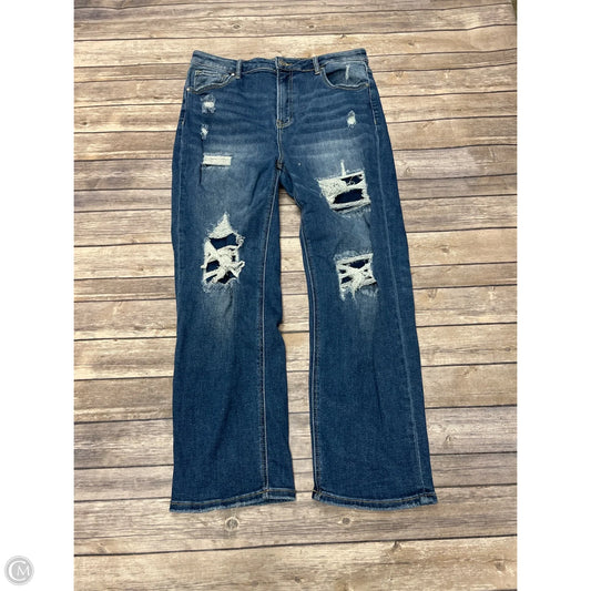 Jeans Straight By Risen In Blue Denim, Size: 14