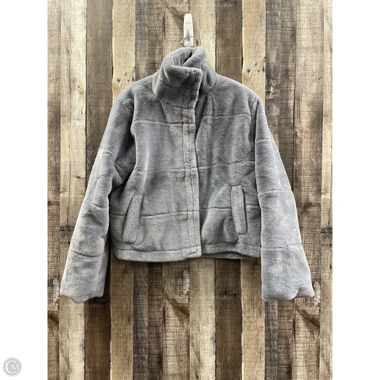 Jacket Faux Fur & Sherpa By Pink Lily In Grey, Size: S