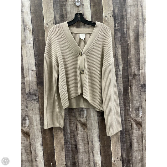 Sweater Cardigan By H&m In Tan, Size: M