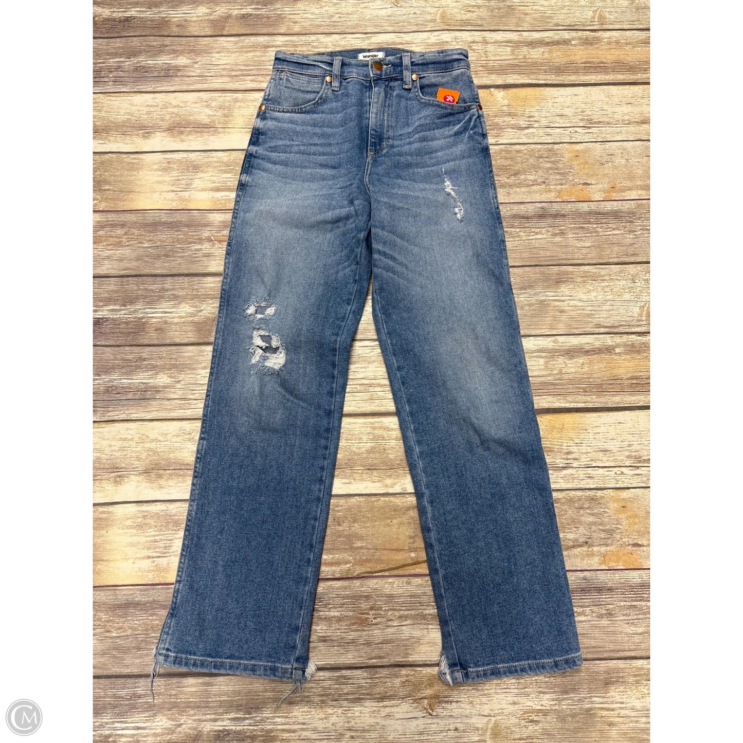 Jeans Straight By Wrangler In Blue Denim, Size: 0