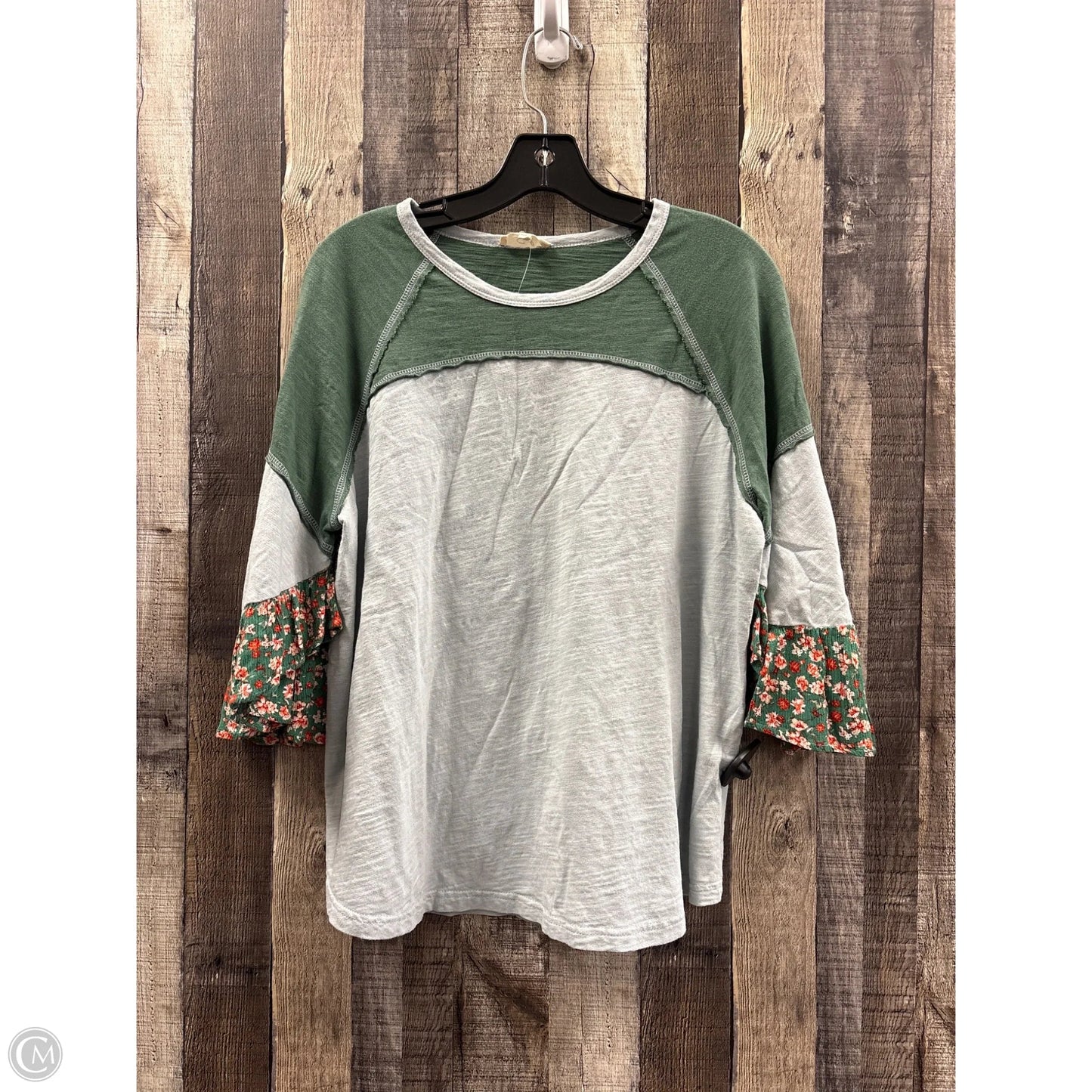 Top 3/4 Sleeve By Easel In Green, Size: S