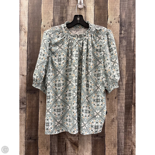 Top Short Sleeve By Loft In Floral Print, Size: L