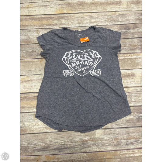 Top Short Sleeve Basic By Lucky Brand In Grey, Size: L