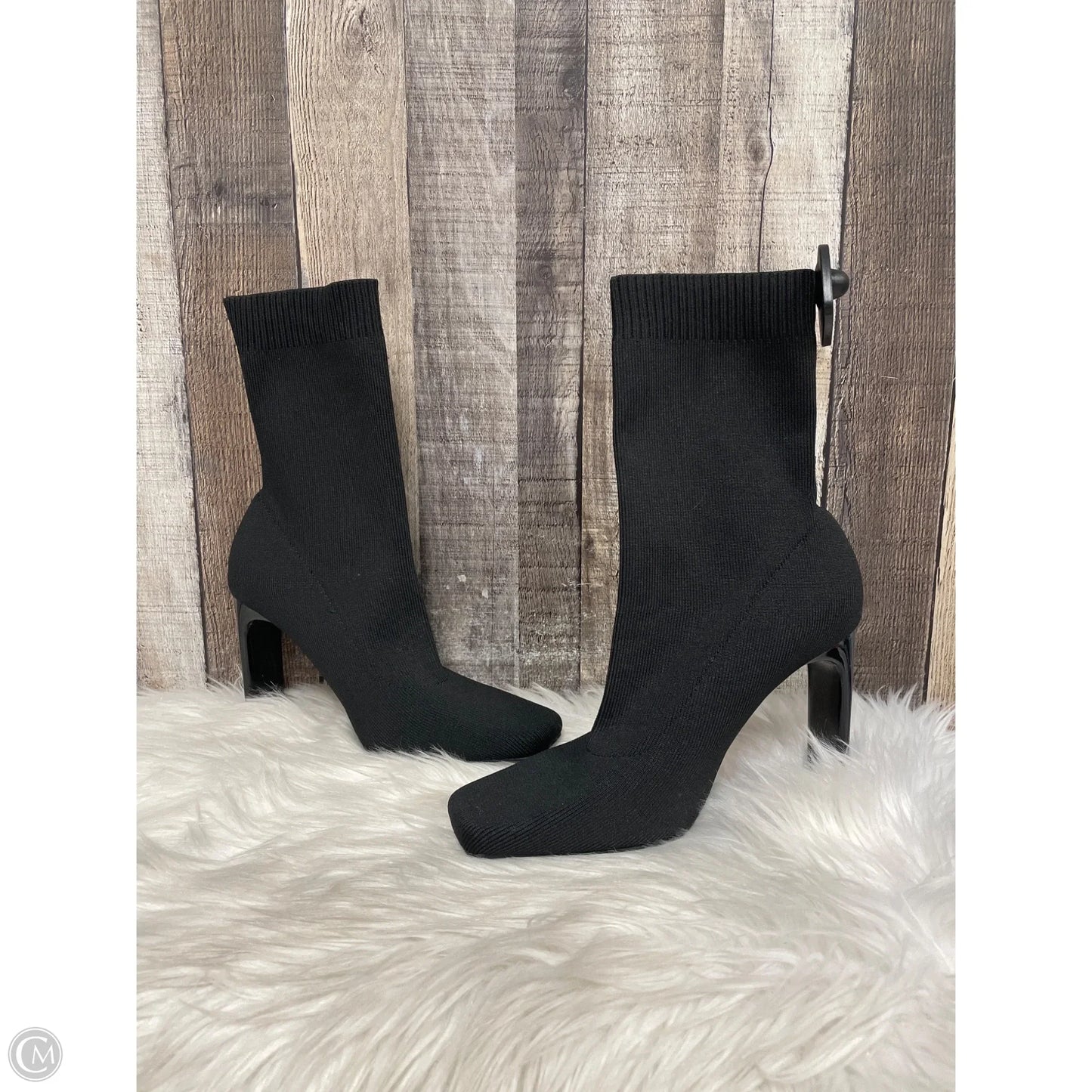 Boots Mid-calf Heels By Zara In Black, Size: 9