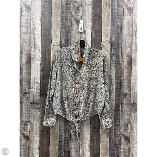 Top Long Sleeve By Mng In Animal Print, Size: M
