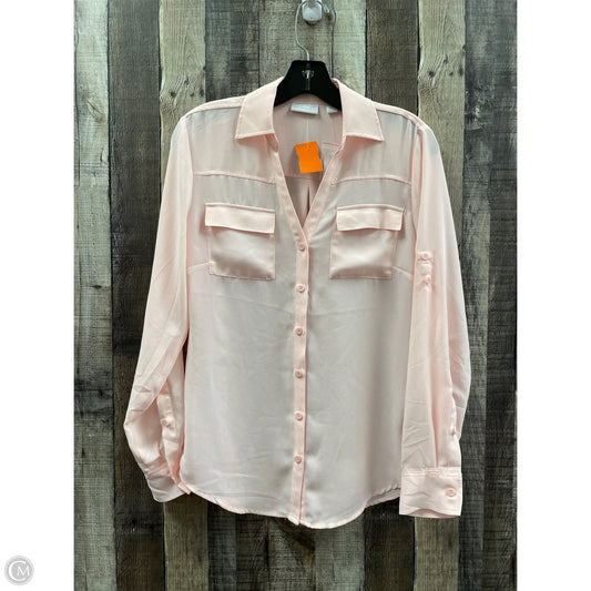 Top Long Sleeve By New York And Co In Peach, Size: S