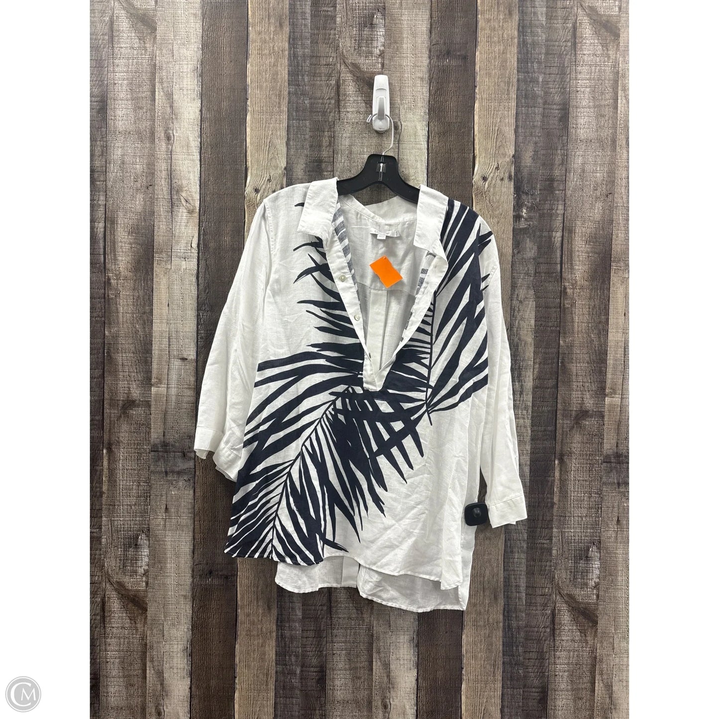 Top 3/4 Sleeve By Chicos In White, Size: L