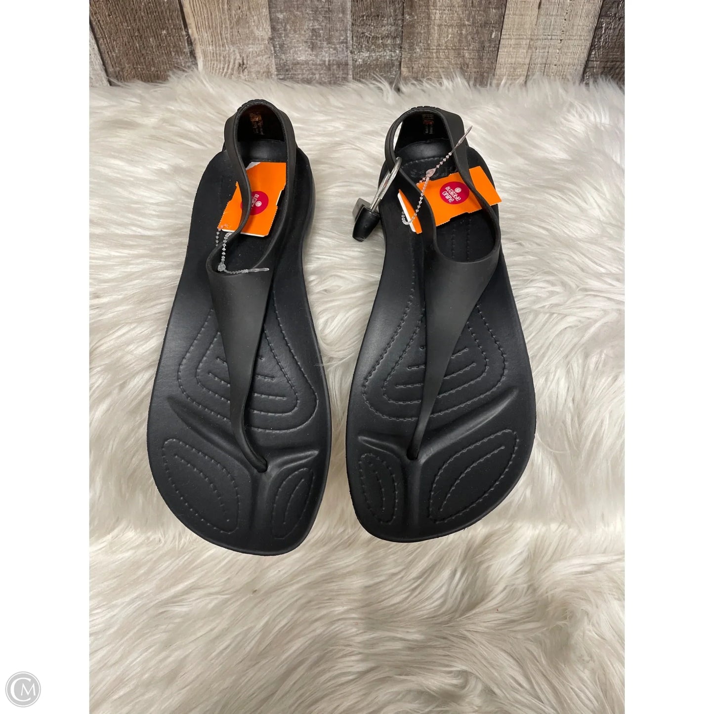 Sandals Flats By Crocs In Beige, Size: 9