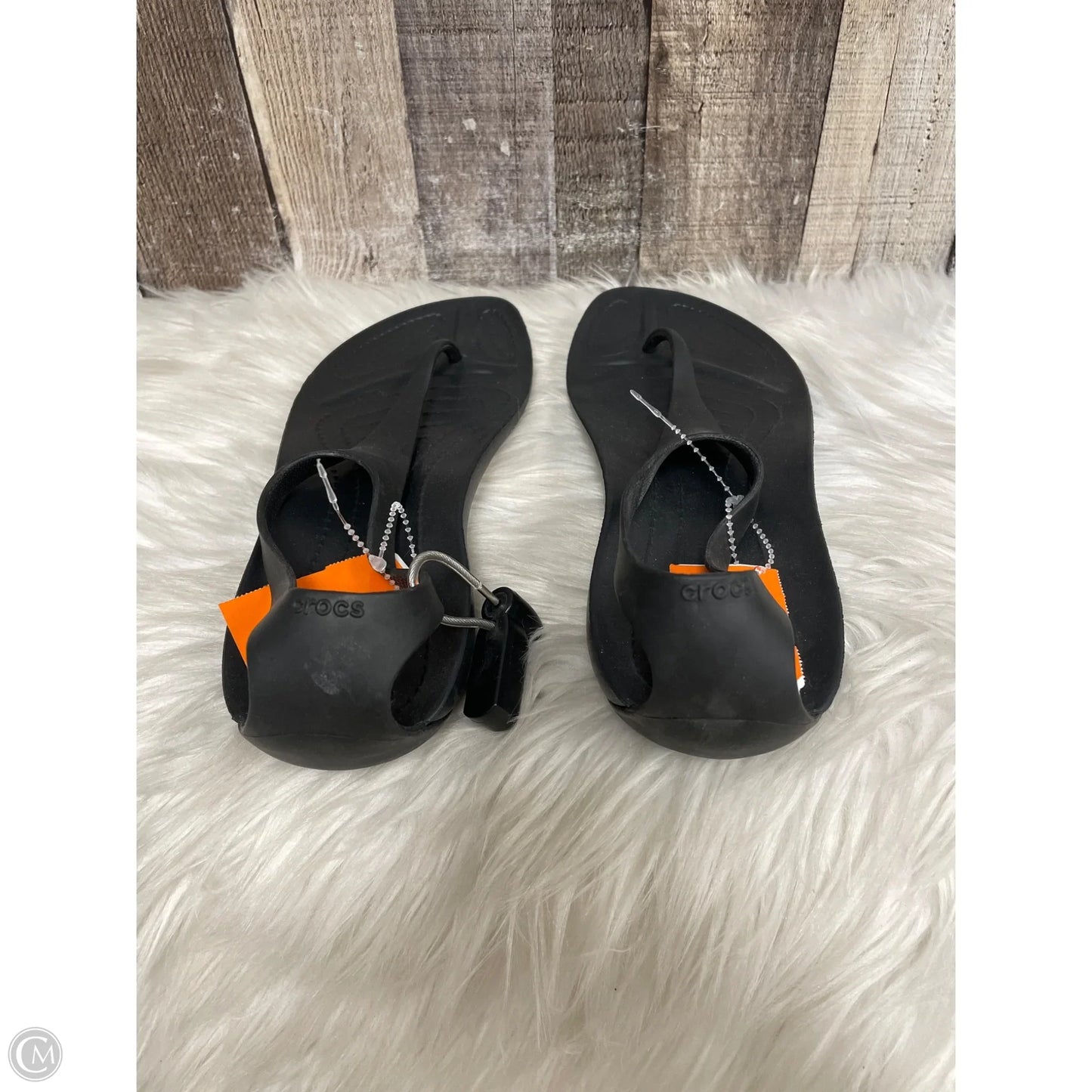 Sandals Flats By Crocs In Beige, Size: 9