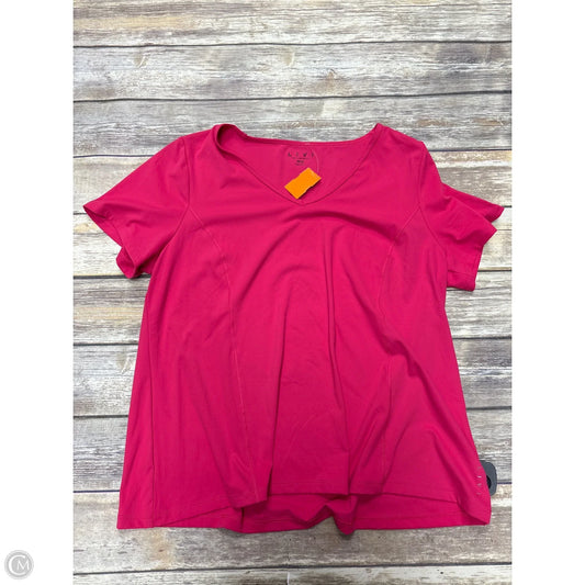 Athletic Top Short Sleeve By Livi Active In Pink, Size: 2x
