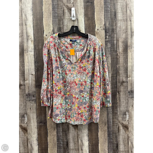 Top Long Sleeve By Chaps In Floral Print, Size: 1x
