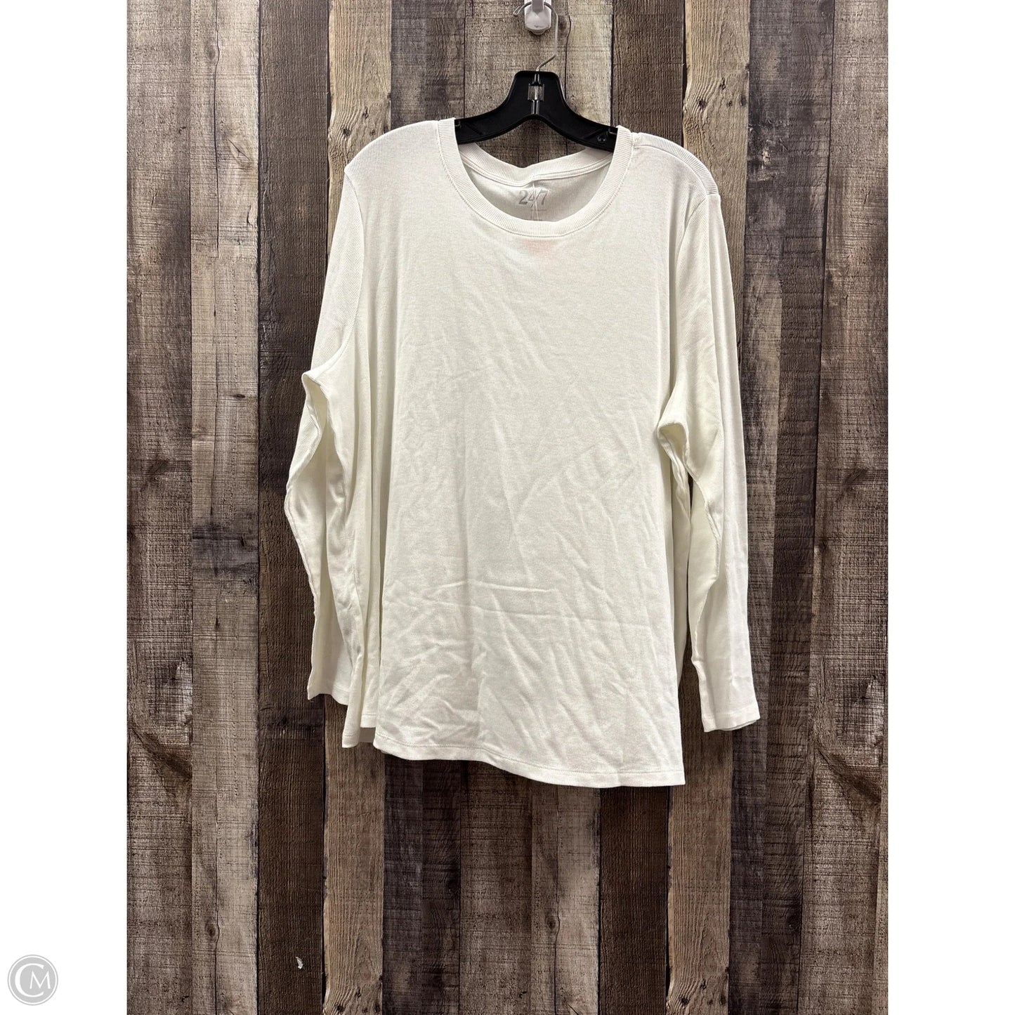 Top Long Sleeve Basic By Maurices In Ivory, Size: 3x
