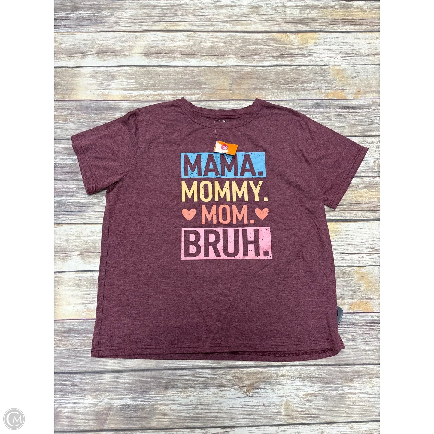 Top Short Sleeve Basic By Shein In Red, Size: Xxl