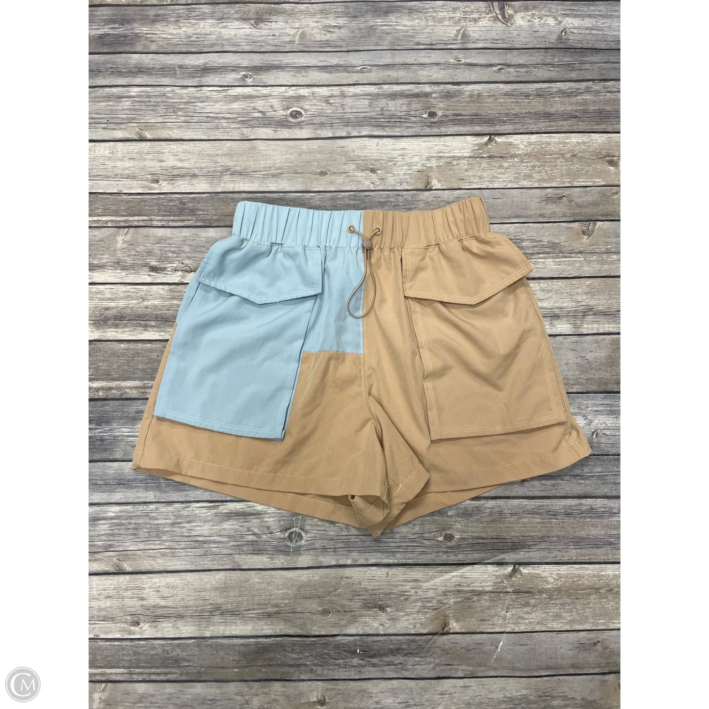 Athletic Shorts By Fabletics In Blue & Tan, Size: S