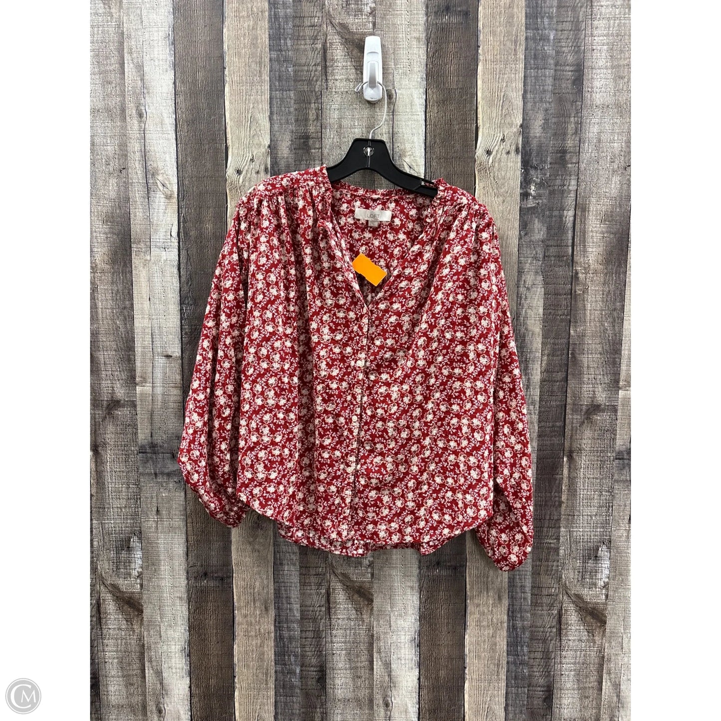 Top Long Sleeve By Loft In Red, Size: S