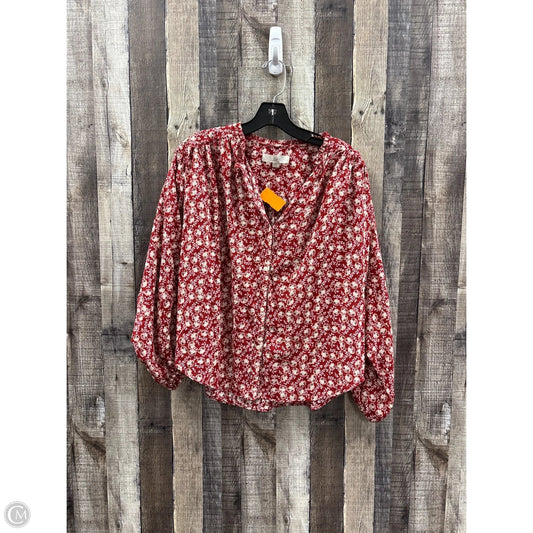 Top Long Sleeve By Loft In Red, Size: S