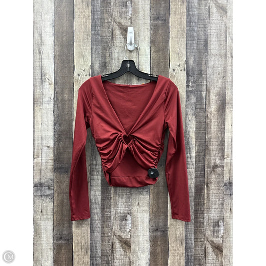 Top Long Sleeve By Gaze In Maroon, Size: M