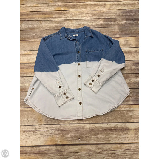 Top Long Sleeve By Easel In Blue Denim, Size: S