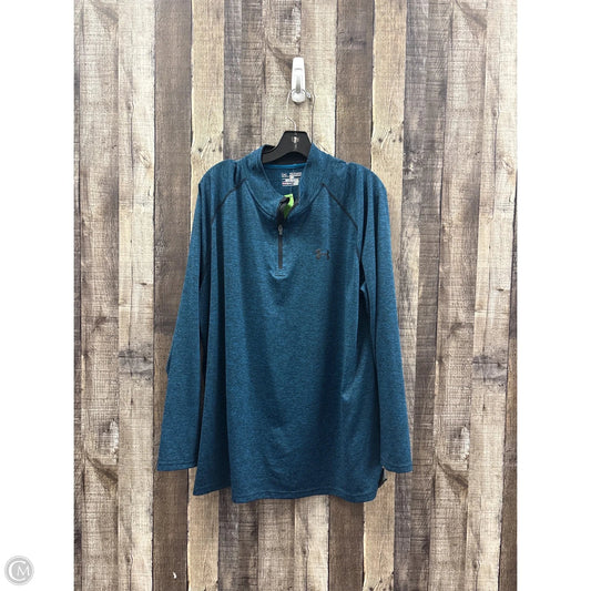 Athletic Top Long Sleeve Collar By Under Armour In Blue, Size: 2x