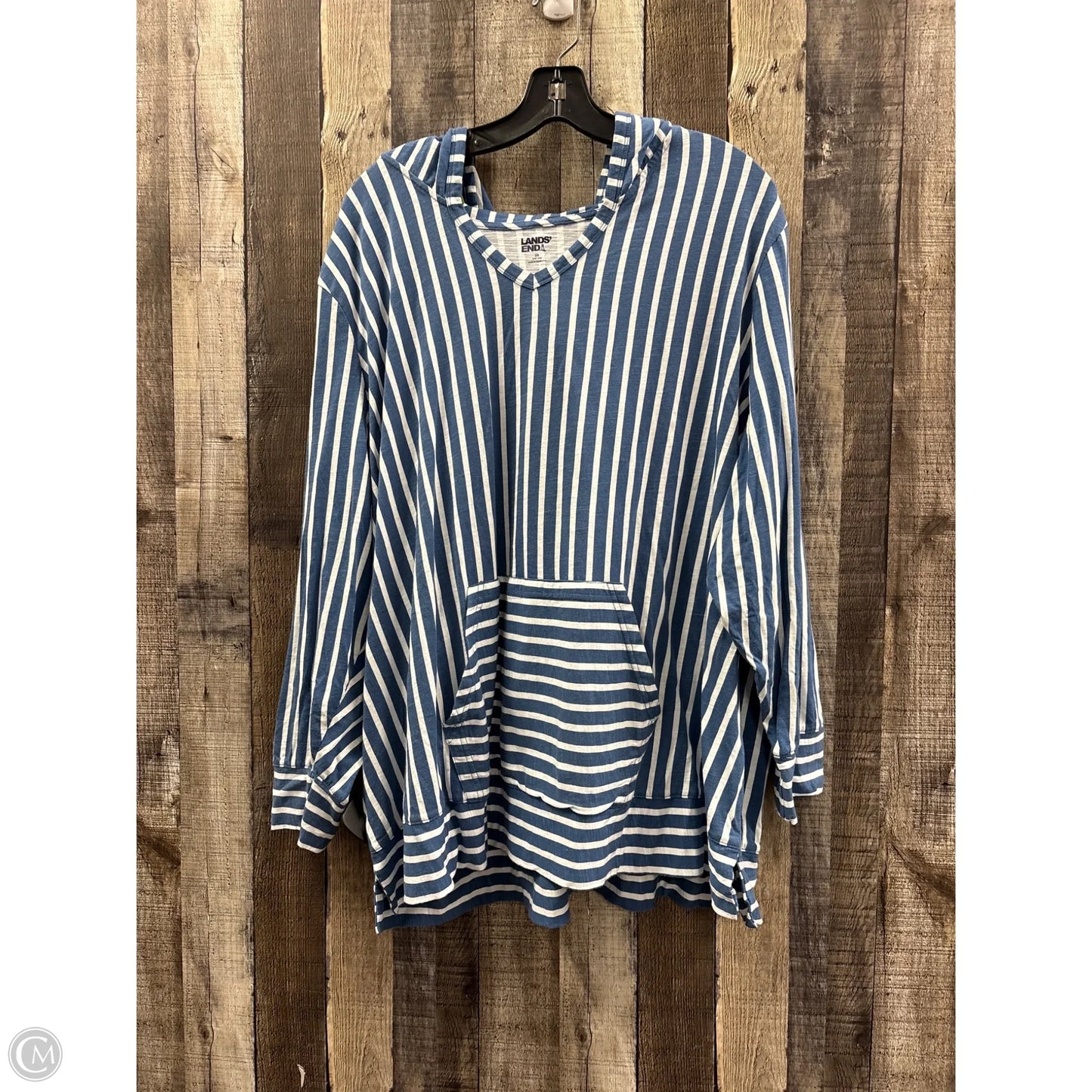 Top Long Sleeve By Lands End In Striped Pattern, Size: 3x
