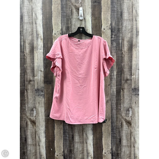 Top Short Sleeve By Cme In Pink, Size: 1x