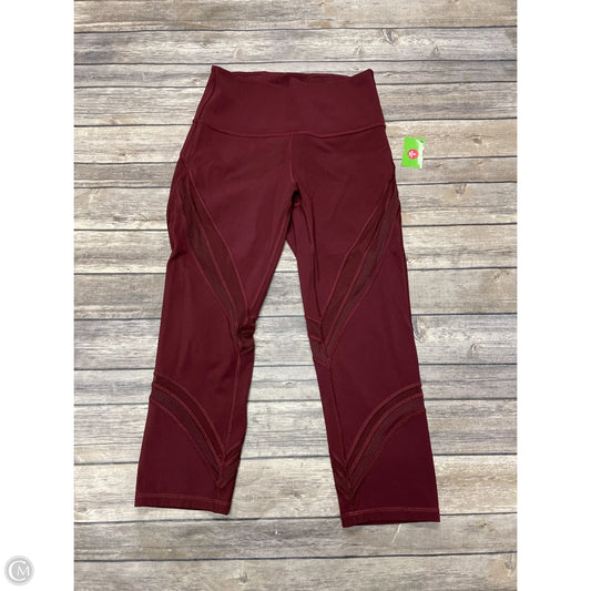 Athletic Leggings By Lululemon In Maroon, Size: 6
