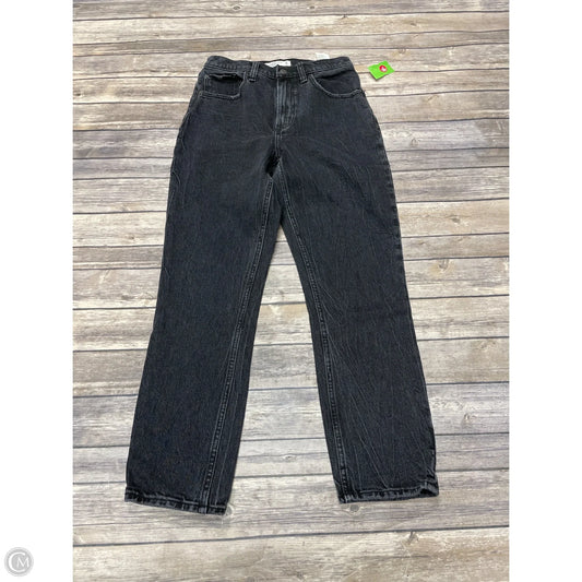 Jeans Straight By Abercrombie And Fitch In Black Denim, Size: 2