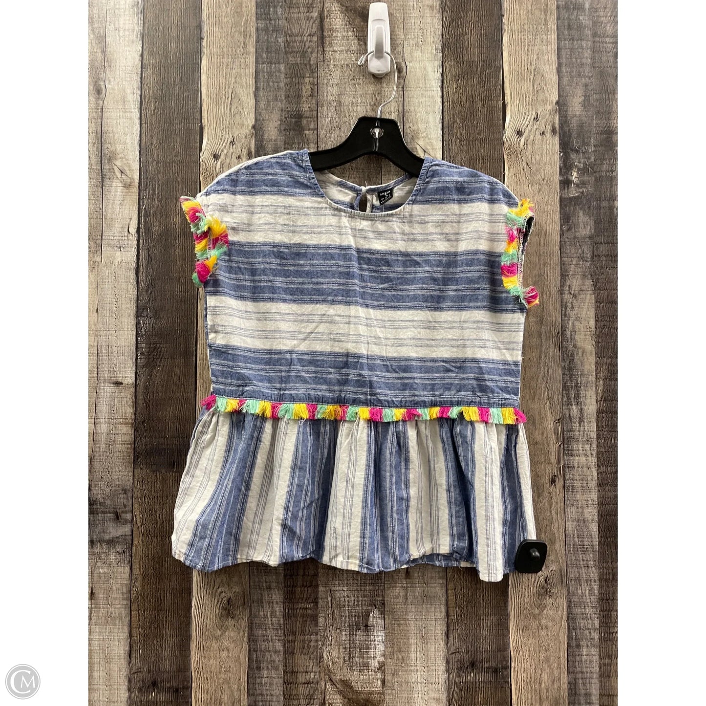 Top Short Sleeve By Shein In Blue, Size: S