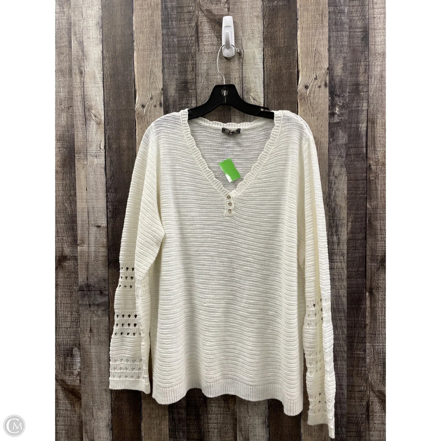 Sweater By Cme In Ivory, Size: 2x
