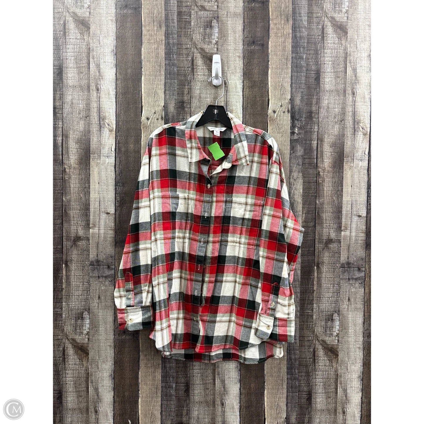 Top Long Sleeve By Old Navy In Plaid Pattern, Size: Xl