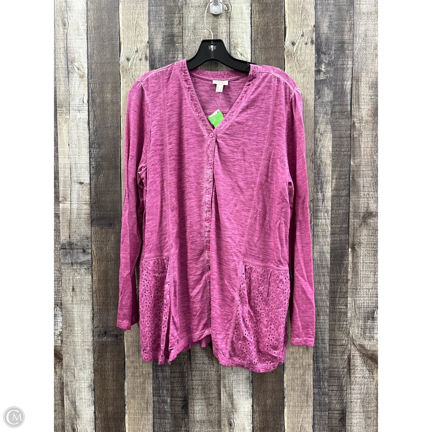 Top Long Sleeve By Logo In Pink, Size: M