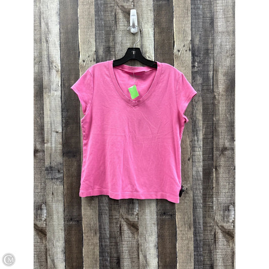 Top Short Sleeve By Chicos In Pink, Size: L