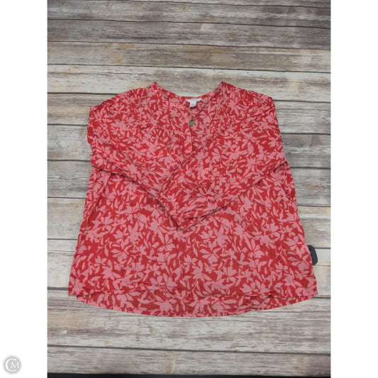 Top Long Sleeve By Caslon In Red, Size: M