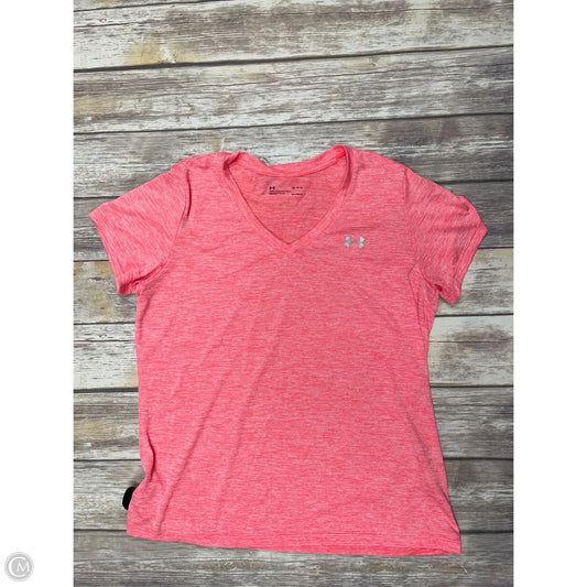 Athletic Top Short Sleeve By Under Armour In Orange, Size: L
