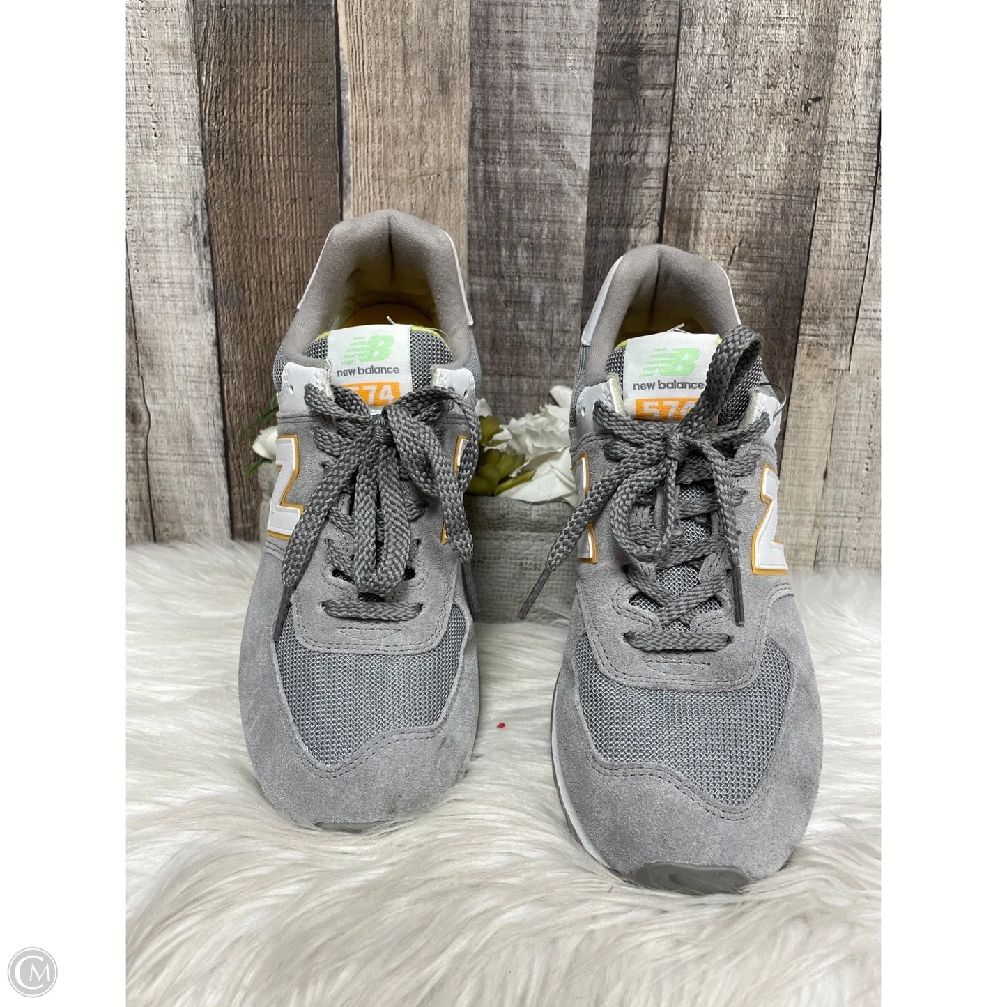 Shoes Athletic By New Balance In Grey & Yellow, Size: 10.5