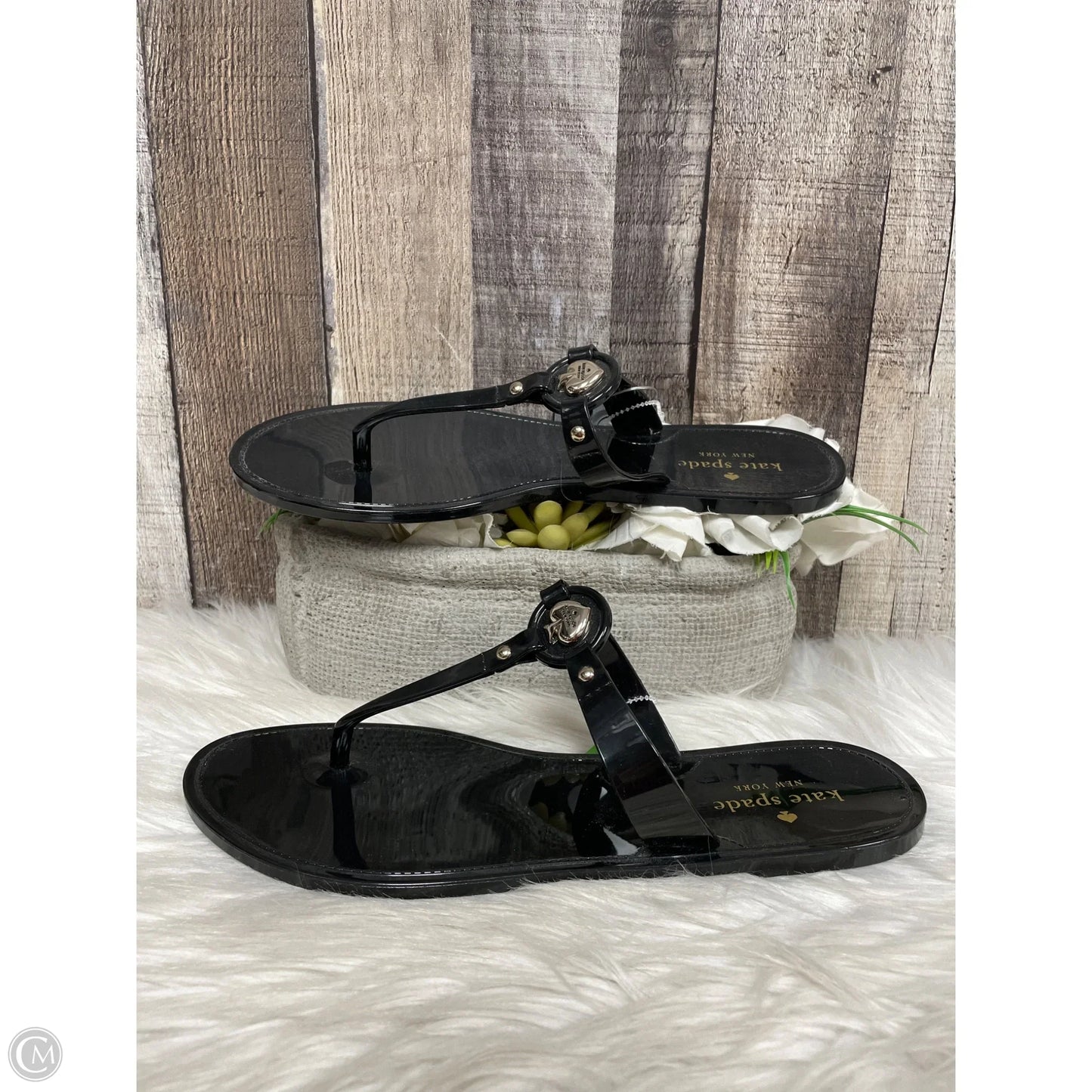 Sandals Designer By Kate Spade In Black, Size: 10