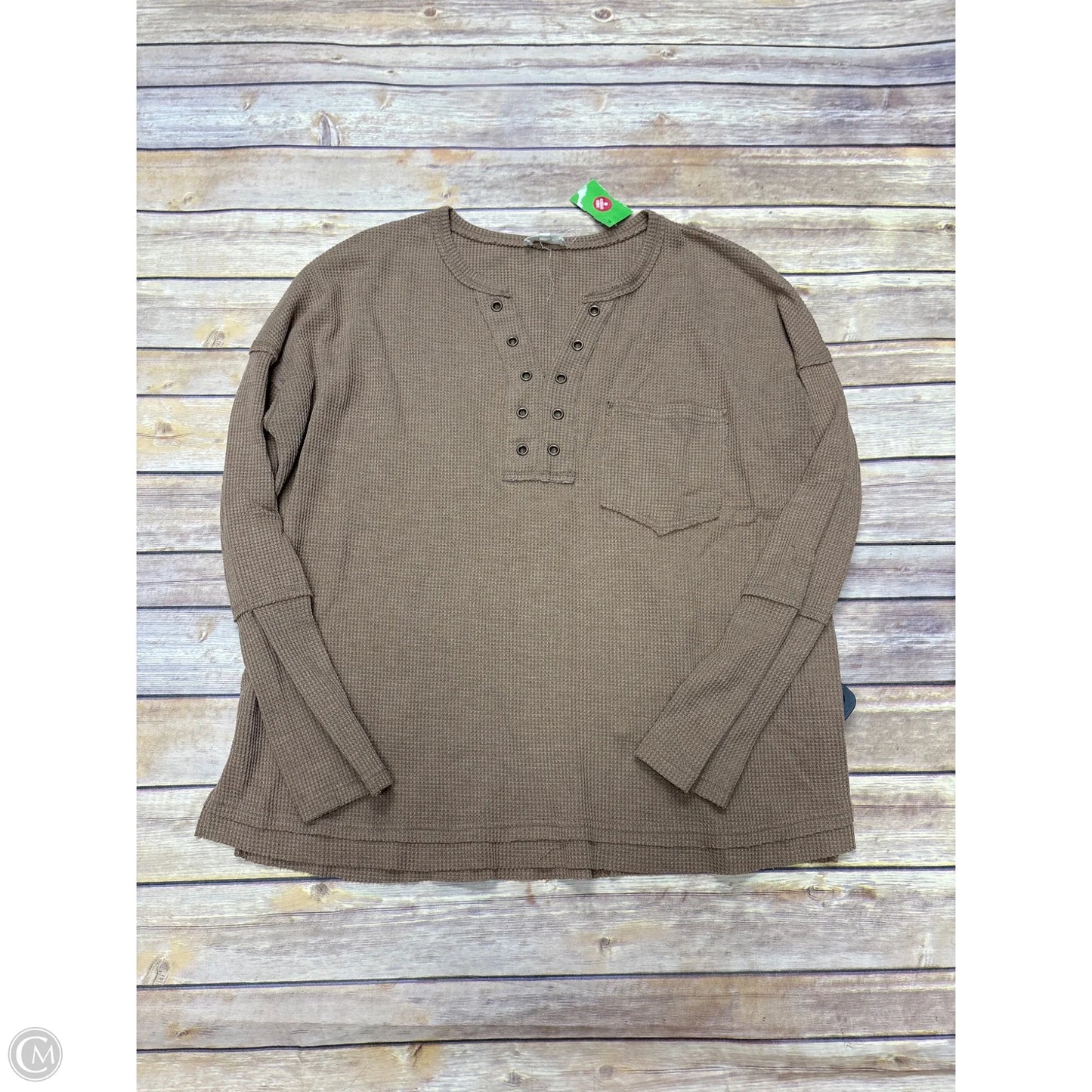 Top Long Sleeve By Entro In Brown, Size: M