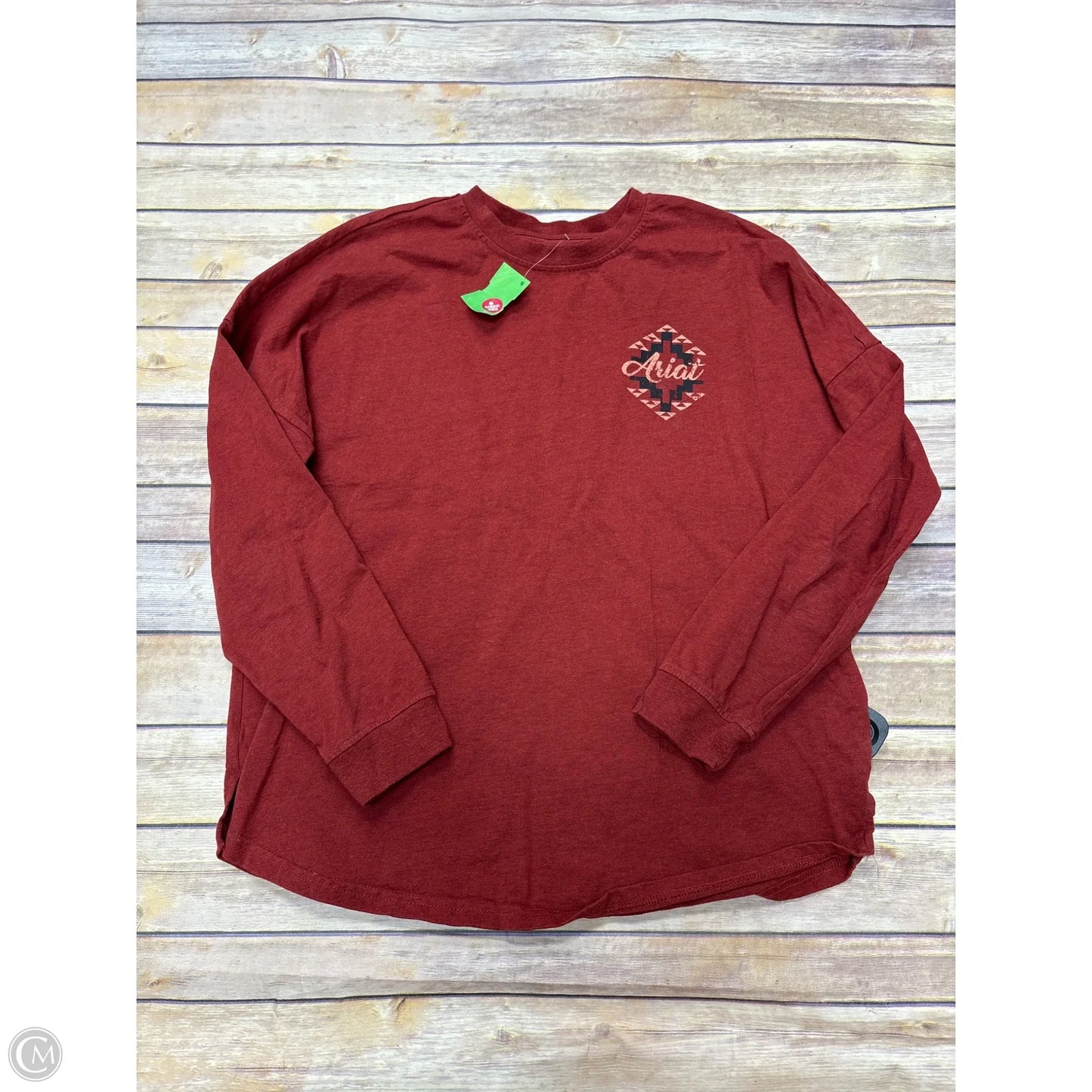 Top Long Sleeve Basic By Ariat In Maroon, Size: M