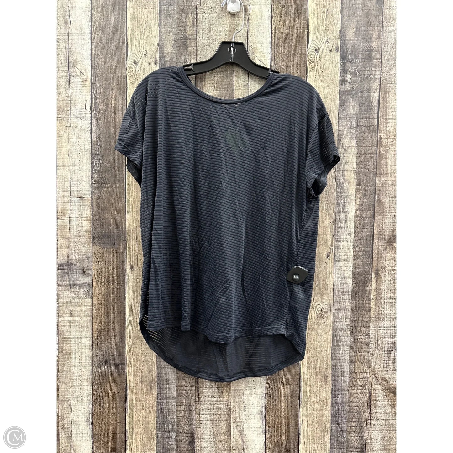 Athletic Top Short Sleeve By Mono B In Black, Size: L