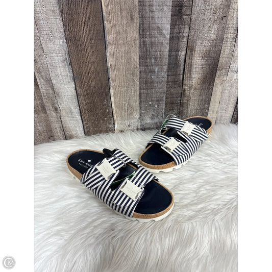 Sandals Designer By Kate Spade In Striped Pattern, Size: 8